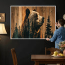 Rustic Bear Wall Art Canvas Print – Woodland Wildlife by MyGreatCanvas | Canvas Wall Art Prints | Photo Prints & Wall Decor