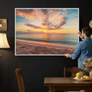 Sunset Beach Wall Art Canvas Print – Soft Coastal by MyGreatCanvas | Canvas Wall Art Prints | Photo Prints & Wall Decor