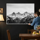 Black and White Mountain Wall Art Canvas Print, Snowy Alpine by MyGreatCanvas | Canvas Wall Art Prints | Photo Prints & Wall Decor