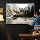 Lake Braies Alpine Landscape Wall Art Canvas Print, by MyGreatCanvas | Canvas Wall Art Prints | Photo Prints & Wall Decor