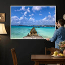 Caribbean Ocean Pier Seascape Wall Art Canvas Print, by MyGreatCanvas | Canvas Wall Art Prints | Photo Prints & Wall Decor