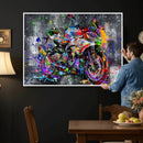 Graffiti Motorcycle Wall Art Canvas Print, Urban Street Art by MyGreatCanvas | Canvas Wall Art Prints | Photo Prints & Wall Decor