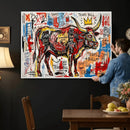 Texas Bull Wall Art Canvas Print, Abstract Graffiti Bull by MyGreatCanvas | Canvas Wall Art Prints | Photo Prints & Wall Decor