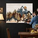 Wood Style Mountain Wall Art Canvas Print, Layered Wood by MyGreatCanvas | Canvas Wall Art Prints | Photo Prints & Wall Decor