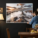 Rocky Coast Ocean Sunset Wall Art Canvas Print, Dramatic by MyGreatCanvas | Canvas Wall Art Prints | Photo Prints & Wall Decor