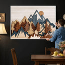 Layered Wooden Mountain Wall Art Canvas Print, Modern Rustic by MyGreatCanvas | Canvas Wall Art Prints | Photo Prints & Wall Decor