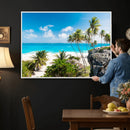 Tropical Beach Wall Art Canvas Print, Palm Tree Ocean by MyGreatCanvas | Canvas Wall Art Prints | Photo Prints & Wall Decor