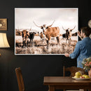 Texas Longhorn Cattle Wall Art Canvas Print, Sepia Western by MyGreatCanvas | Canvas Wall Art Prints | Photo Prints & Wall Decor