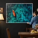 Turquoise Ocean Boat Wall Art Canvas Print by MyGreatCanvas | Canvas Wall Art Prints | Photo Prints & Wall Decor