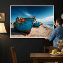 Coastal Fishing Boats Wall Art Canvas Print, Sunset Beach by MyGreatCanvas | Canvas Wall Art Prints | Photo Prints & Wall Decor