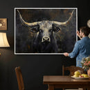 Rustic Longhorn Bull Wall Art Canvas Print – Vintage Western by MyGreatCanvas | Canvas Wall Art Prints | Photo Prints & Wall Decor