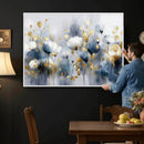Large Abstract Flowers Wall Art Canvas Print – Gold and Blue by MyGreatCanvas | Canvas Wall Art Prints | Photo Prints & Wall Decor