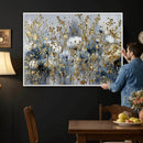 Abstract Floral Wall Art Canvas Print – Gold and Blue by MyGreatCanvas | Canvas Wall Art Prints | Photo Prints & Wall Decor