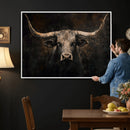 Vintage Longhorn Bull Wall Art Canvas Print – Rustic Western by MyGreatCanvas | Canvas Wall Art Prints | Photo Prints & Wall Decor