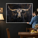 Abstract Longhorn Bull Wall Art Canvas Print – Rustic by MyGreatCanvas | Canvas Wall Art Prints | Photo Prints & Wall Decor