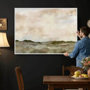 Muted Watercolor Hill Landscape Print — Beige Taupe Cloudy by MyGreatCanvas | Canvas Wall Art Prints | Photo Prints & Wall Decor