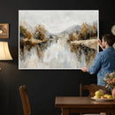 Neutral Abstract Lake Landscape Wall Art Canvas Print by MyGreatCanvas | Canvas Wall Art Prints | Photo Prints & Wall Decor