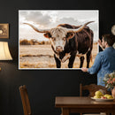Texas Longhorn Bull Rustic Wall Art Canvas Print, Western by MyGreatCanvas | Canvas Wall Art Prints | Photo Prints & Wall Decor
