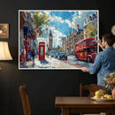 London Street Canvas Wall Art — Big Ben Red Bus Print | Oil by MyGreatCanvas | Canvas Wall Art Prints | Photo Prints & Wall Decor