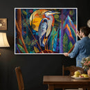 Colorful Heron Wall Art Canvas Print Tropical Bird Abstract by MyGreatCanvas | Canvas Wall Art Prints | Photo Prints & Wall Decor