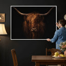 Highland Cow Wall Art Canvas Print – Moody Dark Rustic by MyGreatCanvas | Canvas Wall Art Prints | Photo Prints & Wall Decor