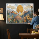 Boho Mountain Landscape Large Wall Art, Horizontal Gold by MyGreatCanvas | Canvas Wall Art Prints | Photo Prints & Wall Decor