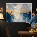 Blue Gold Abstract Large Framed Canvas Wall Art, Modern by MyGreatCanvas | Canvas Wall Art Prints | Photo Prints & Wall Decor