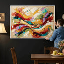 Geometric Abstract Wall Art Canvas Print, Orange Blue by MyGreatCanvas | Canvas Wall Art Prints | Photo Prints & Wall Decor