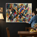 Geometric Abstract Wall Art Canvas Print, Orange Blue by MyGreatCanvas | Canvas Wall Art Prints | Photo Prints & Wall Decor