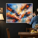 Lyrical Abstraction Wall Art Canvas Print, Orange Blue by MyGreatCanvas | Canvas Wall Art Prints | Photo Prints & Wall Decor