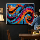 Geometric Abstract Wall Art Canvas Print, Orange Blue by MyGreatCanvas | Canvas Wall Art Prints | Photo Prints & Wall Decor