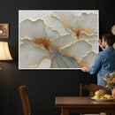 White Gold Floral Canvas Wall Art — Textured Flower Print | by MyGreatCanvas | Canvas Wall Art Prints | Photo Prints & Wall Decor
