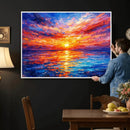 Colorful Knife Ocean Sunset Canvas — Orange Pink Teal by MyGreatCanvas | Canvas Wall Art Prints | Photo Prints & Wall Decor