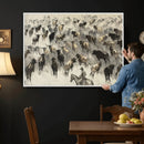 Cowboy Cattle Drive Canvas Wall Art, Western Longhorn Herd by MyGreatCanvas | Canvas Wall Art Prints | Photo Prints & Wall Decor