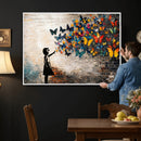 Banksy Graffiti Butterfly Girl Wall Art Canvas Print, Framed by MyGreatCanvas | Canvas Wall Art Prints | Photo Prints & Wall Decor