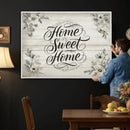 Home Sweet Home Wall Art Canvas Print, Floral Farmhouse by MyGreatCanvas | Canvas Wall Art Prints | Photo Prints & Wall Decor