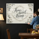 Home Sweet Home Wall Art Canvas Print, Floral Farmhouse by MyGreatCanvas | Canvas Wall Art Prints | Photo Prints & Wall Decor
