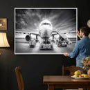Airplane Wall Art Canvas Print, Black and White Jet Aircraft by MyGreatCanvas | Canvas Wall Art Prints | Photo Prints & Wall Decor