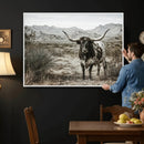 Texas Longhorn Bull Wall Art Canvas Print, Western Farmhouse by MyGreatCanvas | Canvas Wall Art Prints | Photo Prints & Wall Decor
