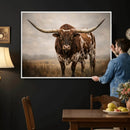 Texas Longhorn Canvas Wall Art Western Bull Desert Moody by MyGreatCanvas | Canvas Wall Art Prints | Photo Prints & Wall Decor