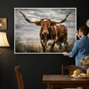 Texas Longhorn Canvas Wall Art Western Bull Desert Moody by MyGreatCanvas | Canvas Wall Art Prints | Photo Prints & Wall Decor