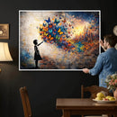 Banksy Girl Wall Art Canvas Print for Living Room Decor by MyGreatCanvas | Canvas Wall Art Prints | Photo Prints & Wall Decor