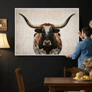 Texas Longhorn Canvas Wall Art Western Bull Desert Moody by MyGreatCanvas | Canvas Wall Art Prints | Photo Prints & Wall Decor