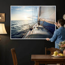 Sailboat Wall Art Canvas Print, Ocean Sunset Sailing Framed by MyGreatCanvas | Canvas Wall Art Prints | Photo Prints & Wall Decor