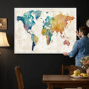Watercolor World Map Canvas Wall Art Print – Abstract by MyGreatCanvas | Canvas Wall Art Prints | Photo Prints & Wall Decor