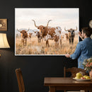 Texas Longhorn Canvas Wall Art, Rustic Farm Animal Photography Print, Farmhouse Country Decor, Western Ranch Art by MyGreatCanvas | Canvas Wall Art Prints | Photo Prints & Wall Decor