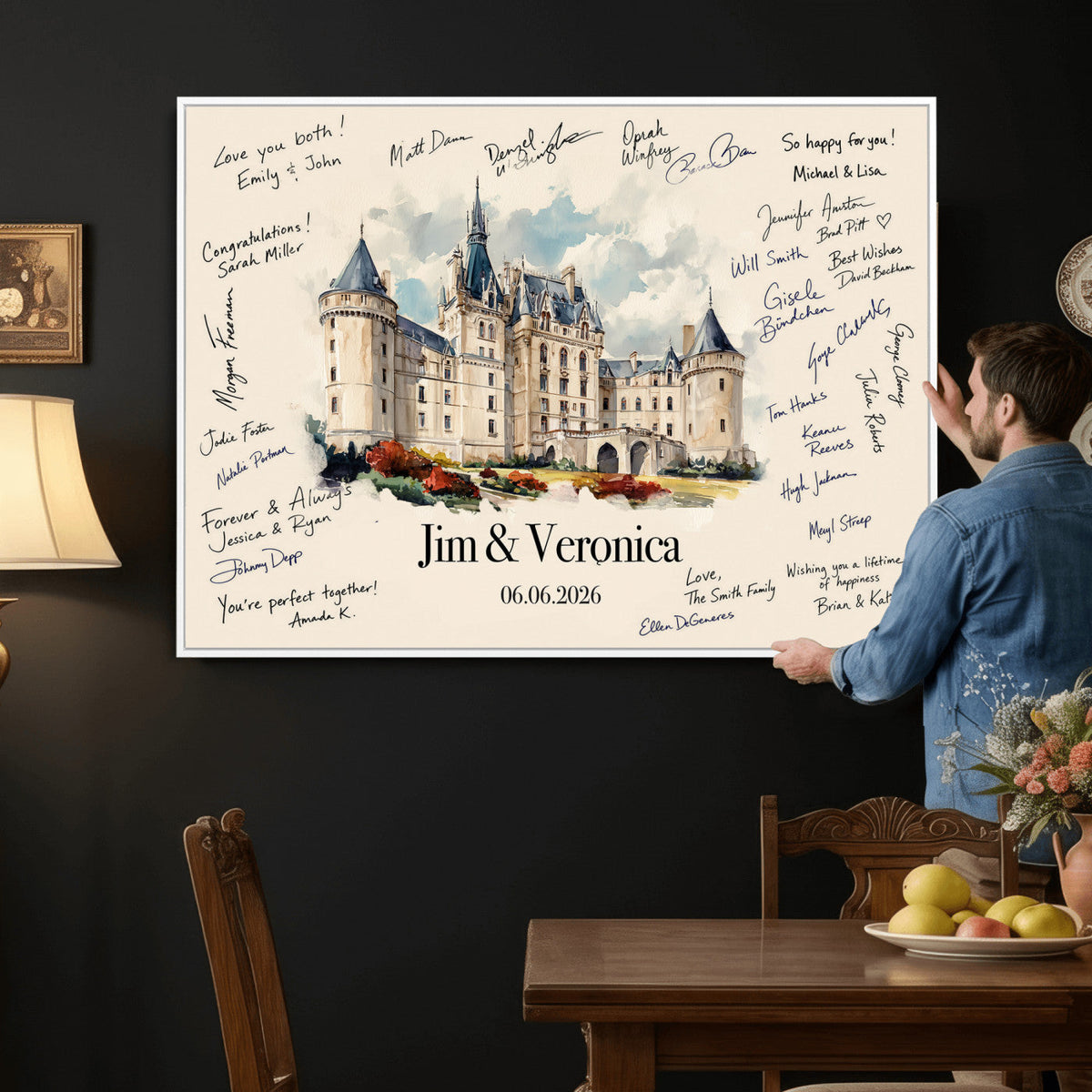 Wedding Guest Book Alternative Wall Art Canvas Print, Personalized, photo 17 of 25