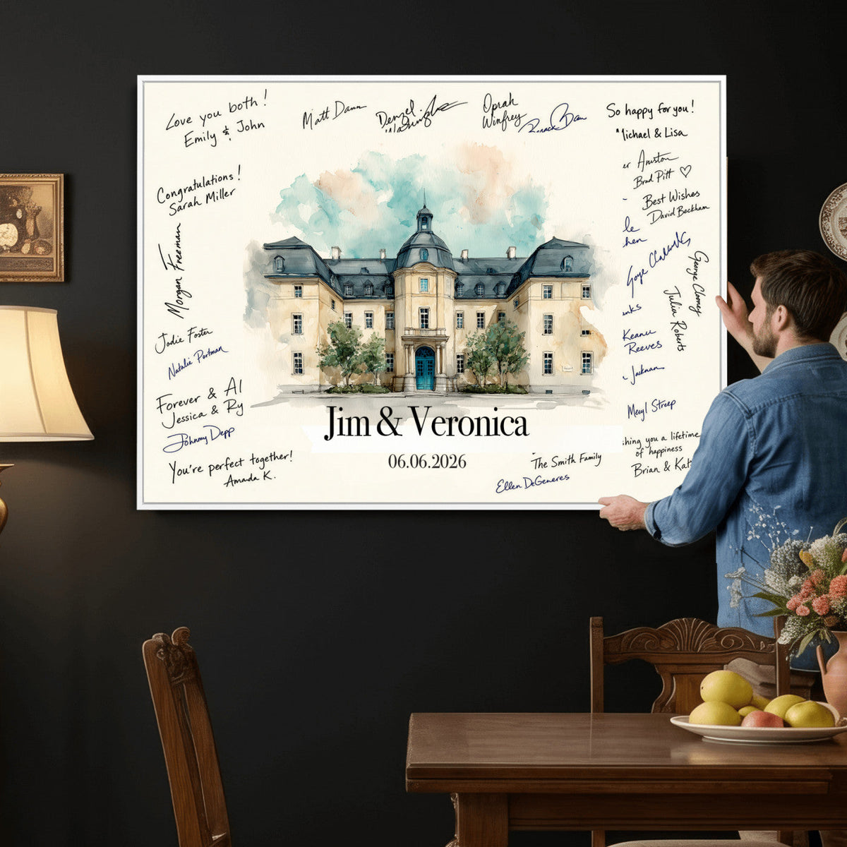 Wedding Guest Book Alternative Wall Art Canvas Print, Personalized, photo 17 of 25