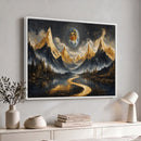 Abstract Mountain Wall Art Canvas Print Modern Landscape Painting Print