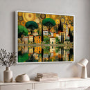 Gustav Klimt Golden Cityscape Wall Art Canvas Print,